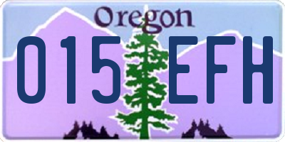 OR license plate 015EFH