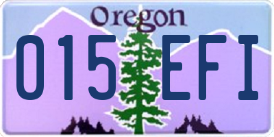 OR license plate 015EFI