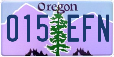 OR license plate 015EFN