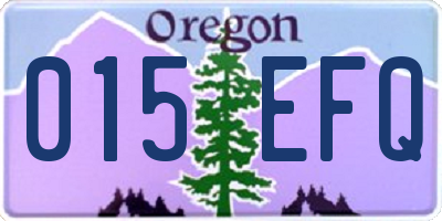 OR license plate 015EFQ