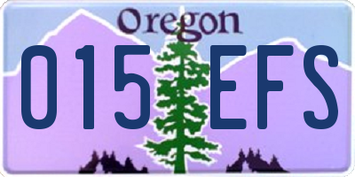 OR license plate 015EFS