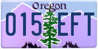 OR license plate 015EFT