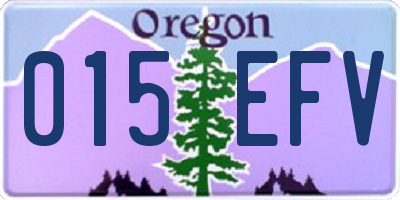 OR license plate 015EFV