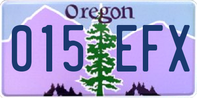 OR license plate 015EFX