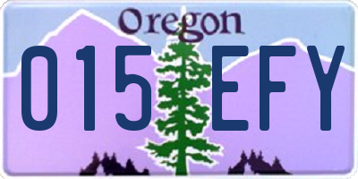 OR license plate 015EFY