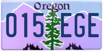 OR license plate 015EGE