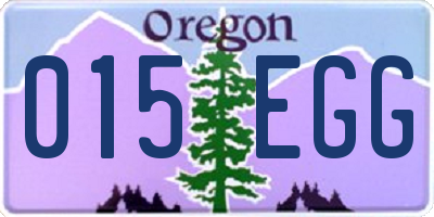 OR license plate 015EGG