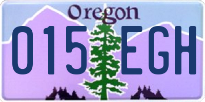 OR license plate 015EGH