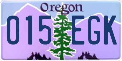 OR license plate 015EGK