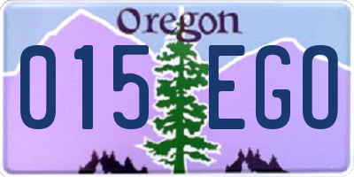OR license plate 015EGO