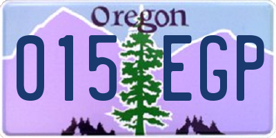 OR license plate 015EGP
