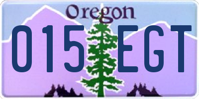 OR license plate 015EGT