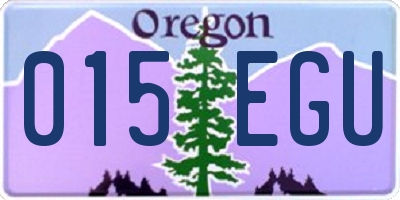 OR license plate 015EGU