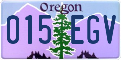 OR license plate 015EGV