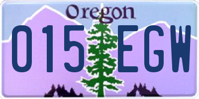 OR license plate 015EGW