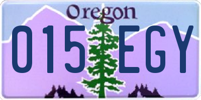 OR license plate 015EGY
