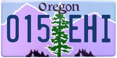 OR license plate 015EHI