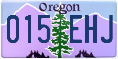 OR license plate 015EHJ