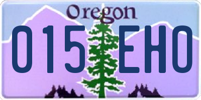 OR license plate 015EHO