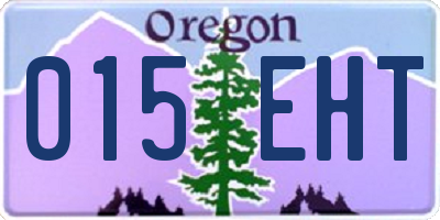 OR license plate 015EHT
