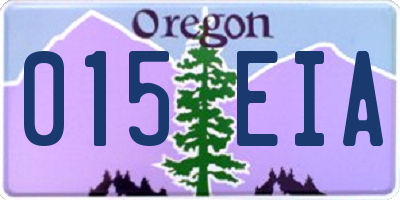 OR license plate 015EIA