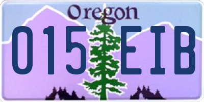 OR license plate 015EIB