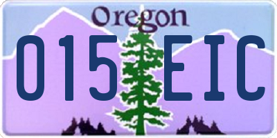 OR license plate 015EIC