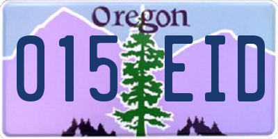 OR license plate 015EID