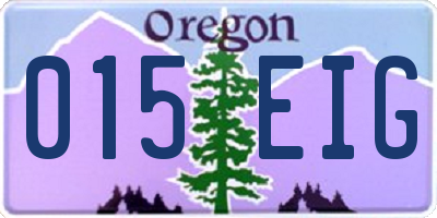 OR license plate 015EIG