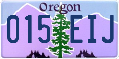 OR license plate 015EIJ