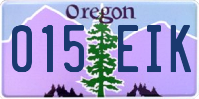 OR license plate 015EIK