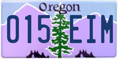 OR license plate 015EIM
