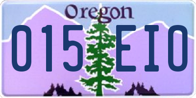 OR license plate 015EIO