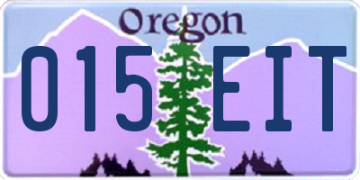 OR license plate 015EIT
