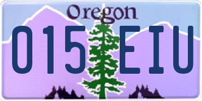 OR license plate 015EIU