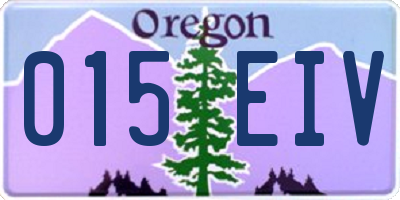 OR license plate 015EIV