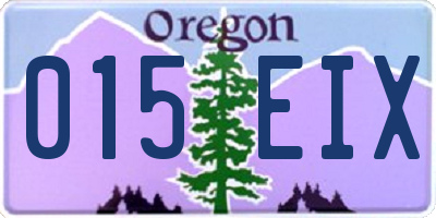 OR license plate 015EIX