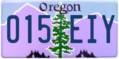 OR license plate 015EIY