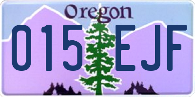 OR license plate 015EJF