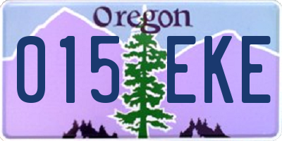OR license plate 015EKE
