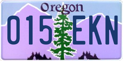 OR license plate 015EKN