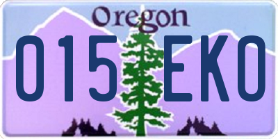 OR license plate 015EKO
