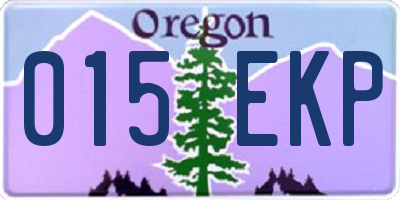 OR license plate 015EKP