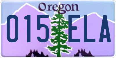 OR license plate 015ELA