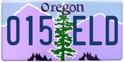 OR license plate 015ELD