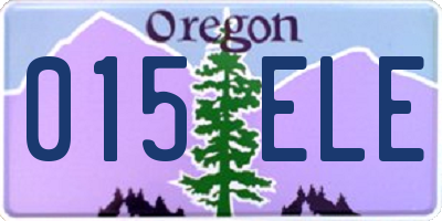 OR license plate 015ELE