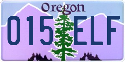 OR license plate 015ELF