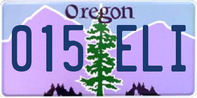 OR license plate 015ELI