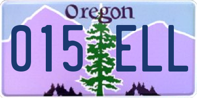OR license plate 015ELL