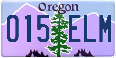 OR license plate 015ELM